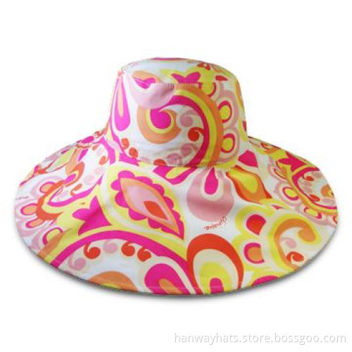 Women's Bucket Brim Hat, with All-over Printing, Available in Various Colors, Designs and Sizes